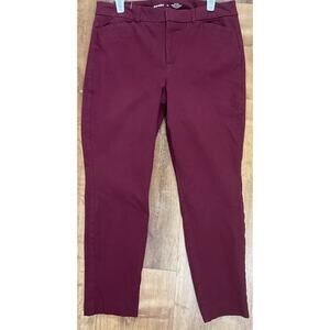 Old Navy Pixie High-Rise Secret-Slim Pockets Pants Women's | Size 10 Burgundy